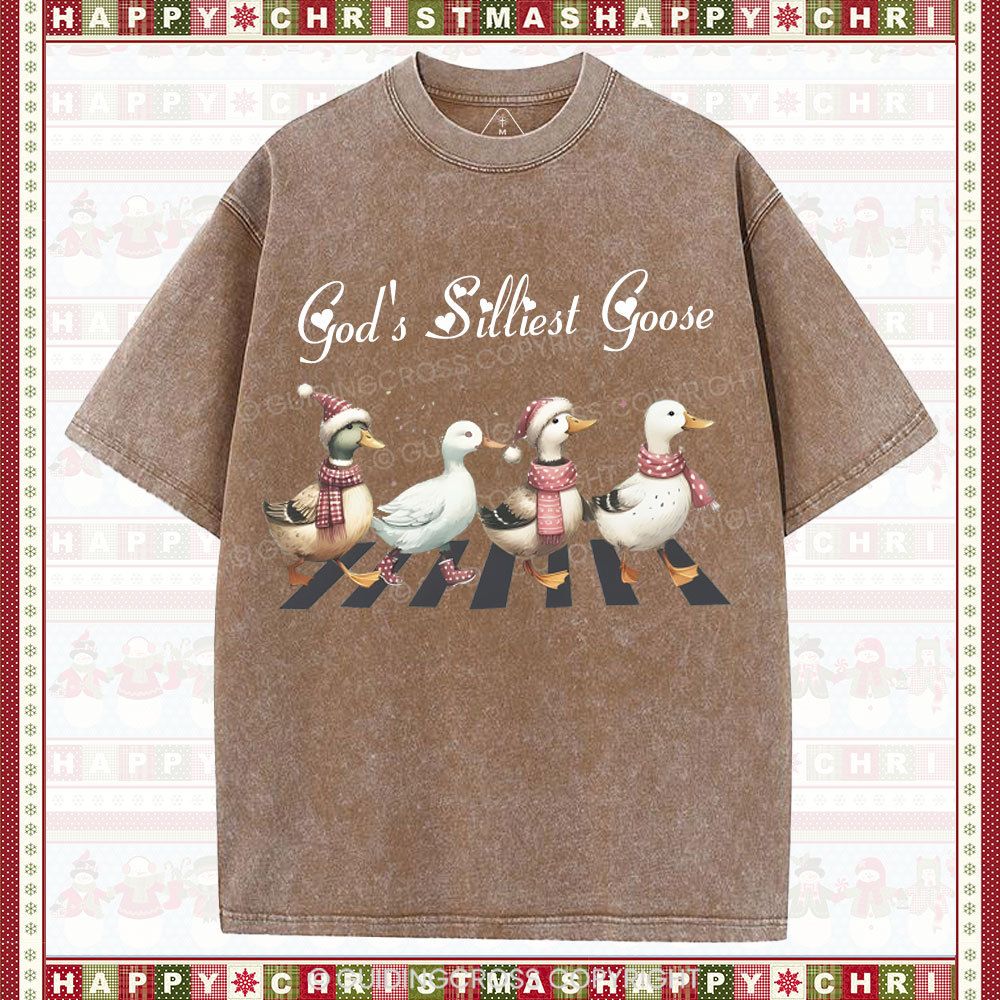God's Silliest Goose Christian Washed T-Shirt