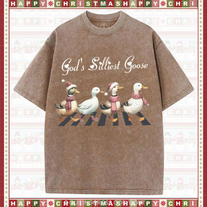 God's Silliest Goose Christian Washed T-Shirt