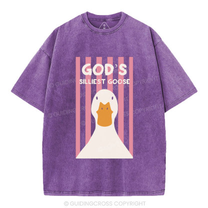 God's Silliest Goose Christian Washed T-Shirt