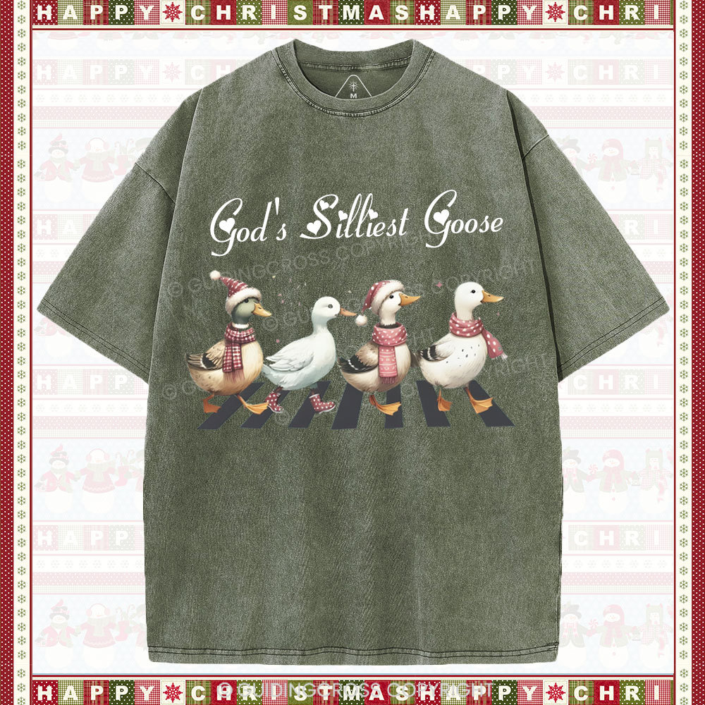 God's Silliest Goose Christian Washed T-Shirt