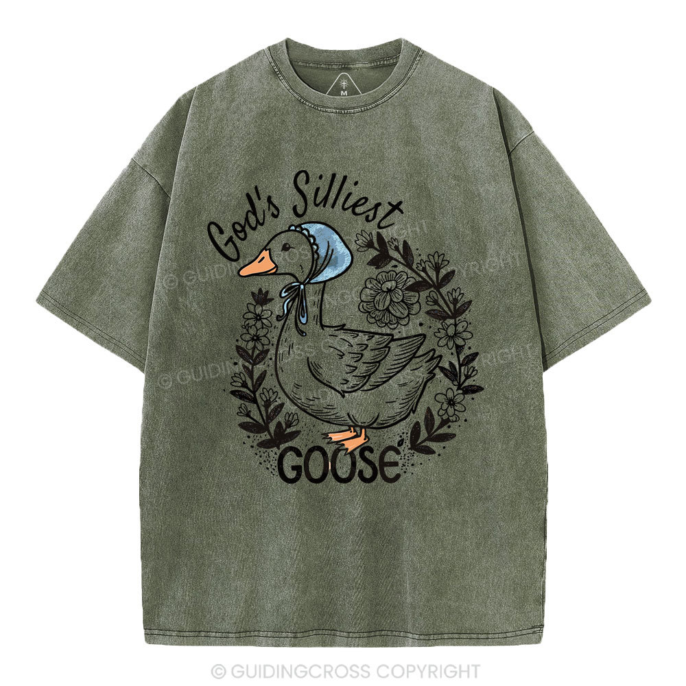 God‘s Silliest Goose Christian Washed T-Shirt