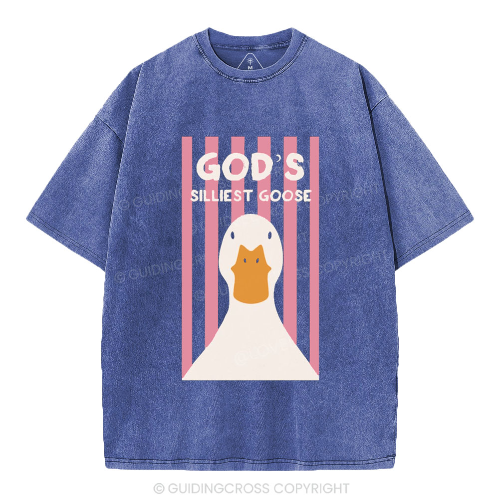 God's Silliest Goose Christian Washed T-Shirt