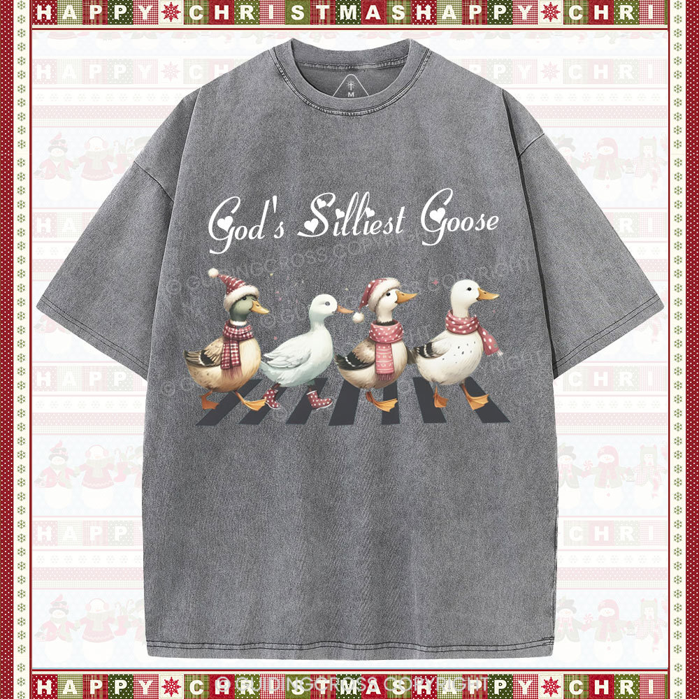 God's Silliest Goose Christian Washed T-Shirt