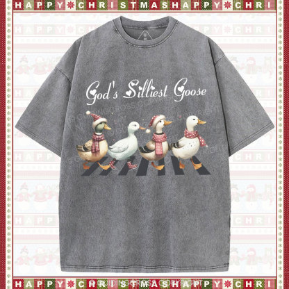 God's Silliest Goose Christian Washed T-Shirt