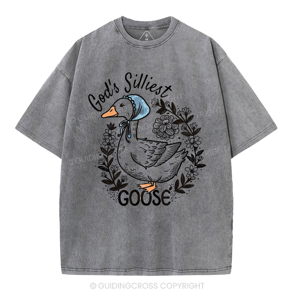 God‘s Silliest Goose Christian Washed T-Shirt