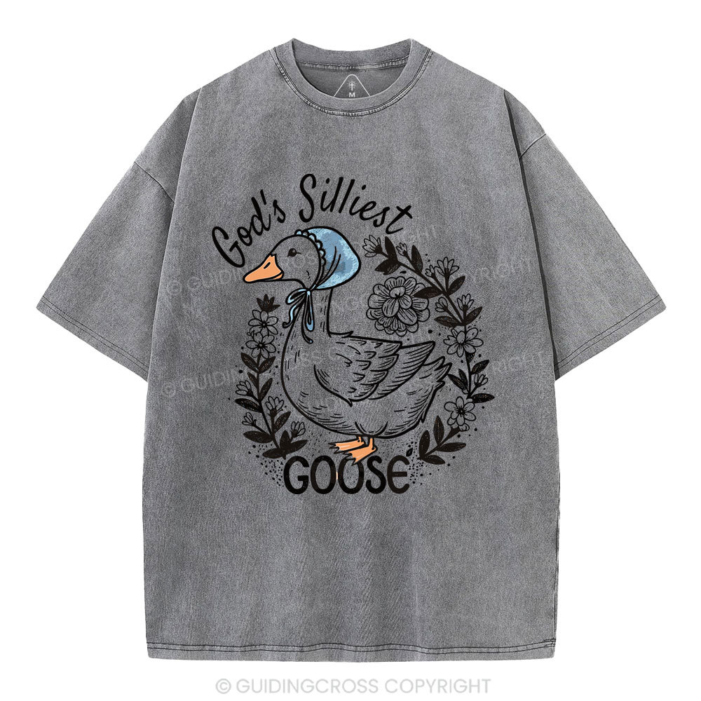 God‘s Silliest Goose Christian Washed T-Shirt