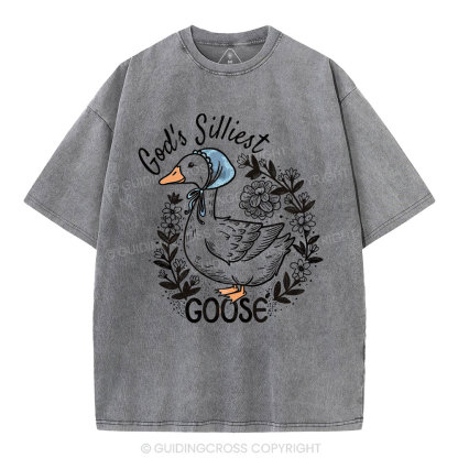 God‘s Silliest Goose Christian Washed T-Shirt