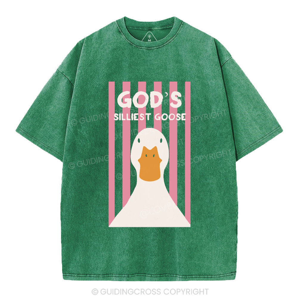 God's Silliest Goose Christian Washed T-Shirt