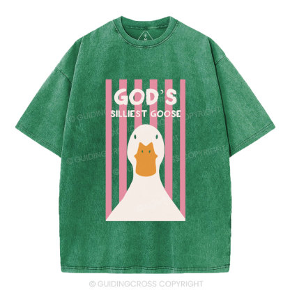 God's Silliest Goose Christian Washed T-Shirt