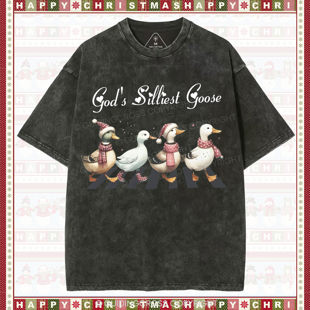 God's Silliest Goose Christian Washed T-Shirt