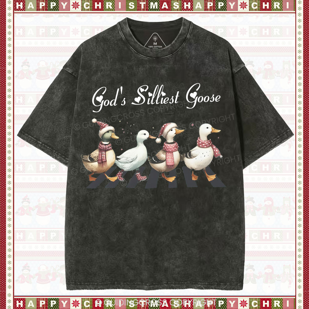 God's Silliest Goose Christian Washed T-Shirt