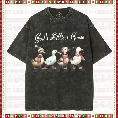 God's Silliest Goose Christian Washed T-Shirt
