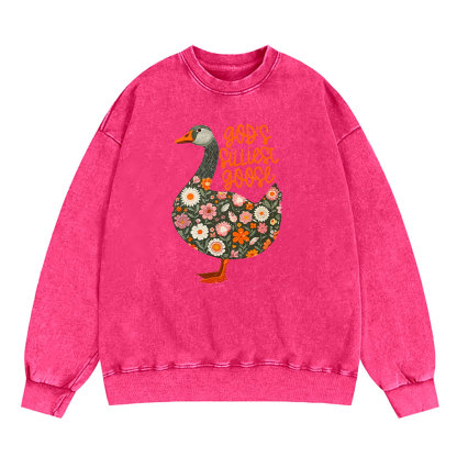 God's Silliest Goose Floral Christian Washed Sweatshirt