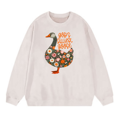 God's Silliest Goose Floral Christian Washed Sweatshirt