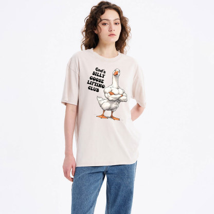 God's Silly Goose Lifiting Club Christian Washed T-Shirt