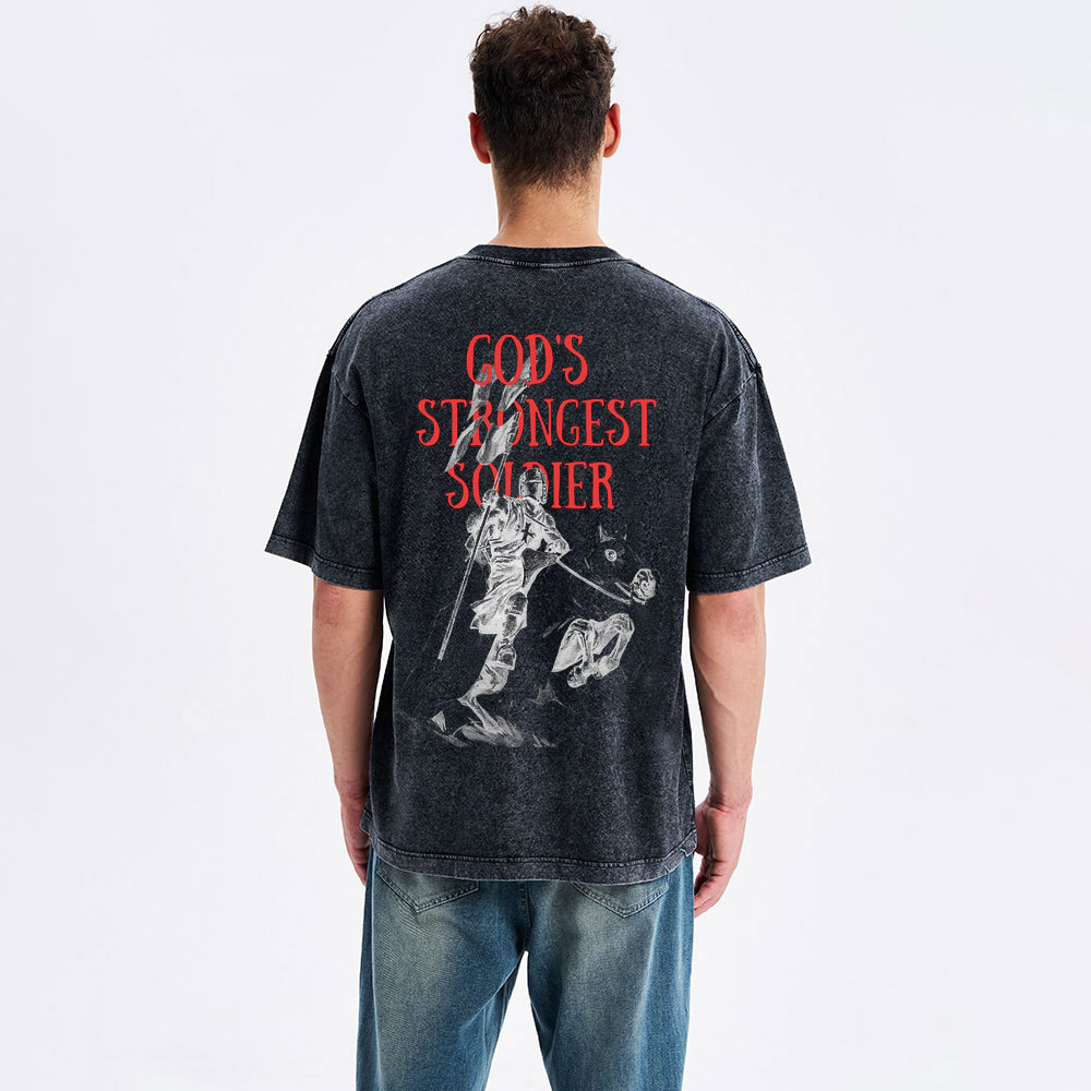 God's Strongest Soldier Washed T-Shirt