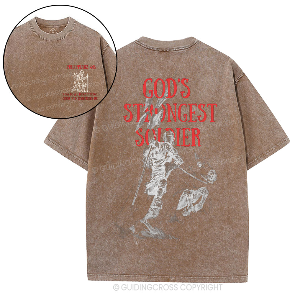 God's Strongest Soldier Washed T-Shirt