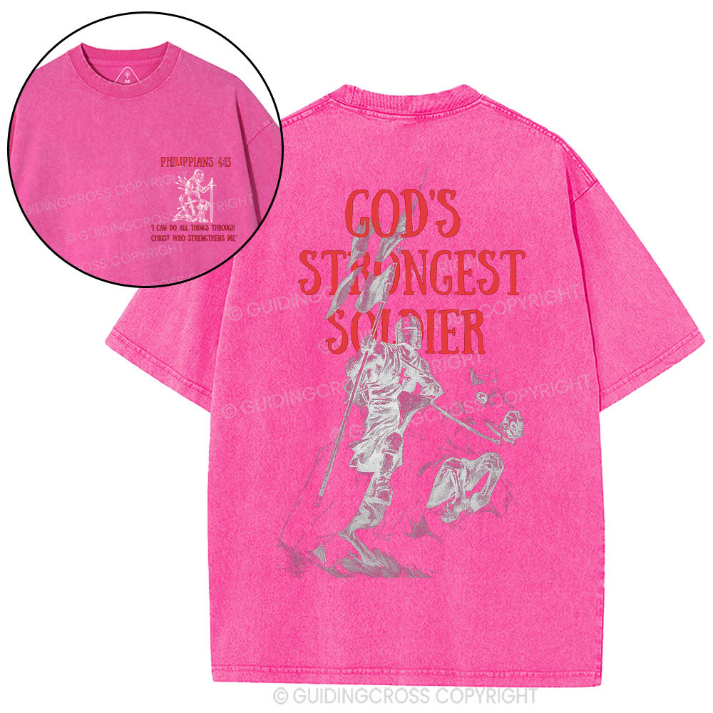 God's Strongest Soldier Washed T-Shirt