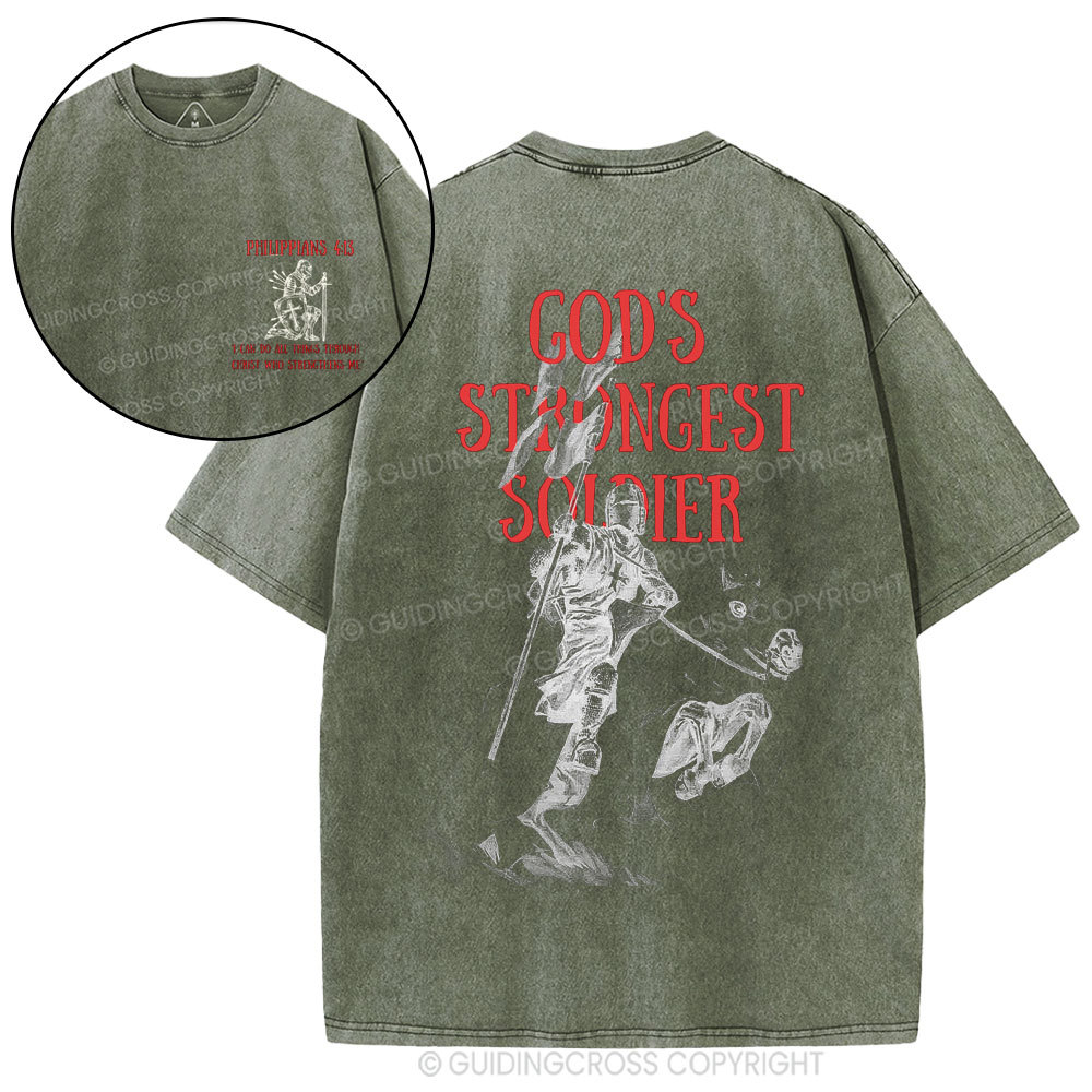 God's Strongest Soldier Washed T-Shirt