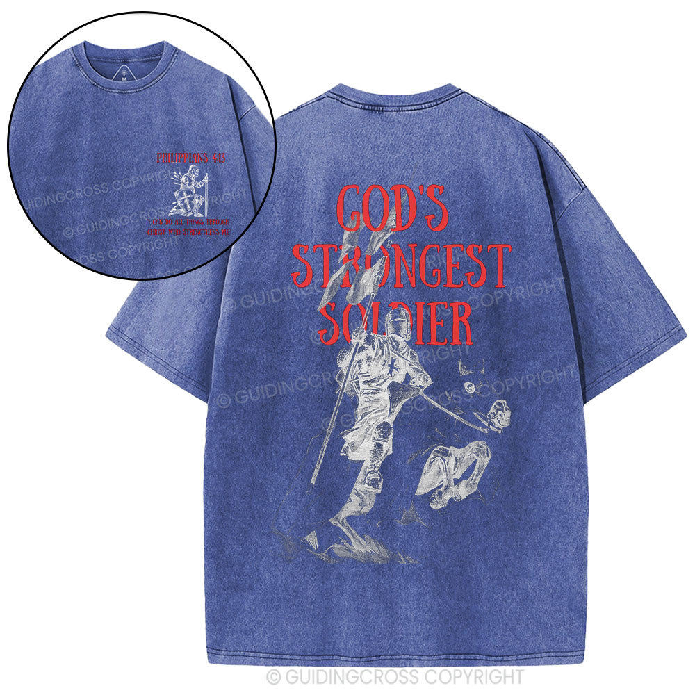 God's Strongest Soldier Washed T-Shirt