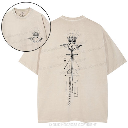 God's Time Is Perfect Christian Washed T-Shirt