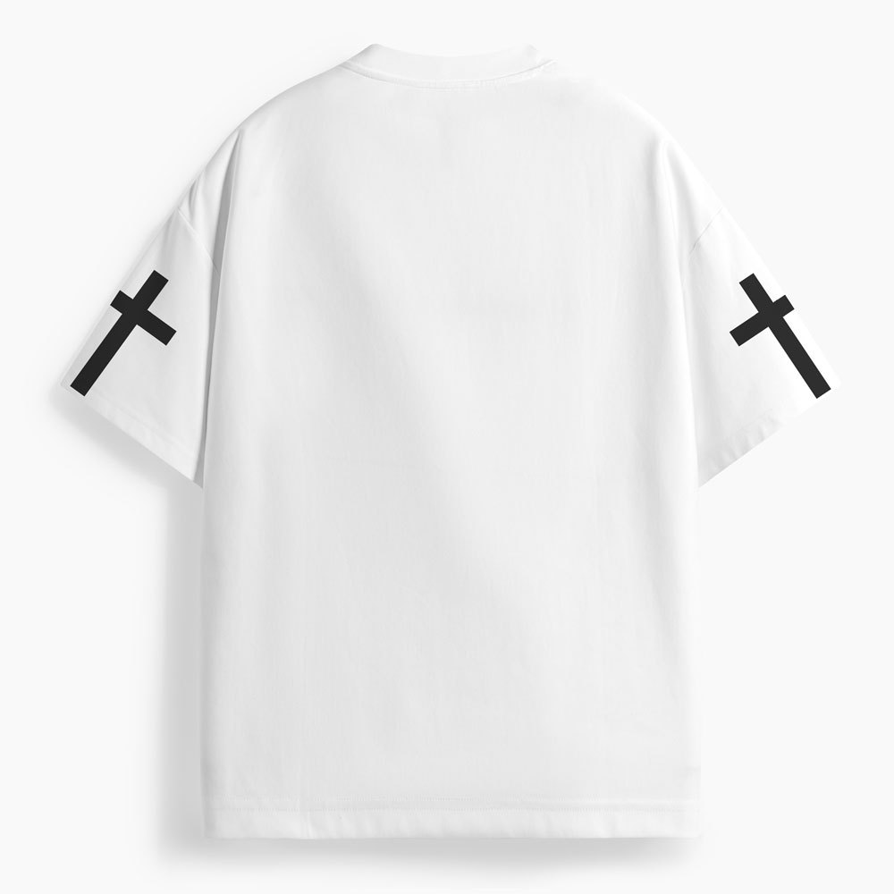 God's Timing Is Perfect Oversized All-Over Print Christian T-Shirt