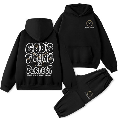 God’s Timing Is Perfect Premium Fleece Hoodie Set