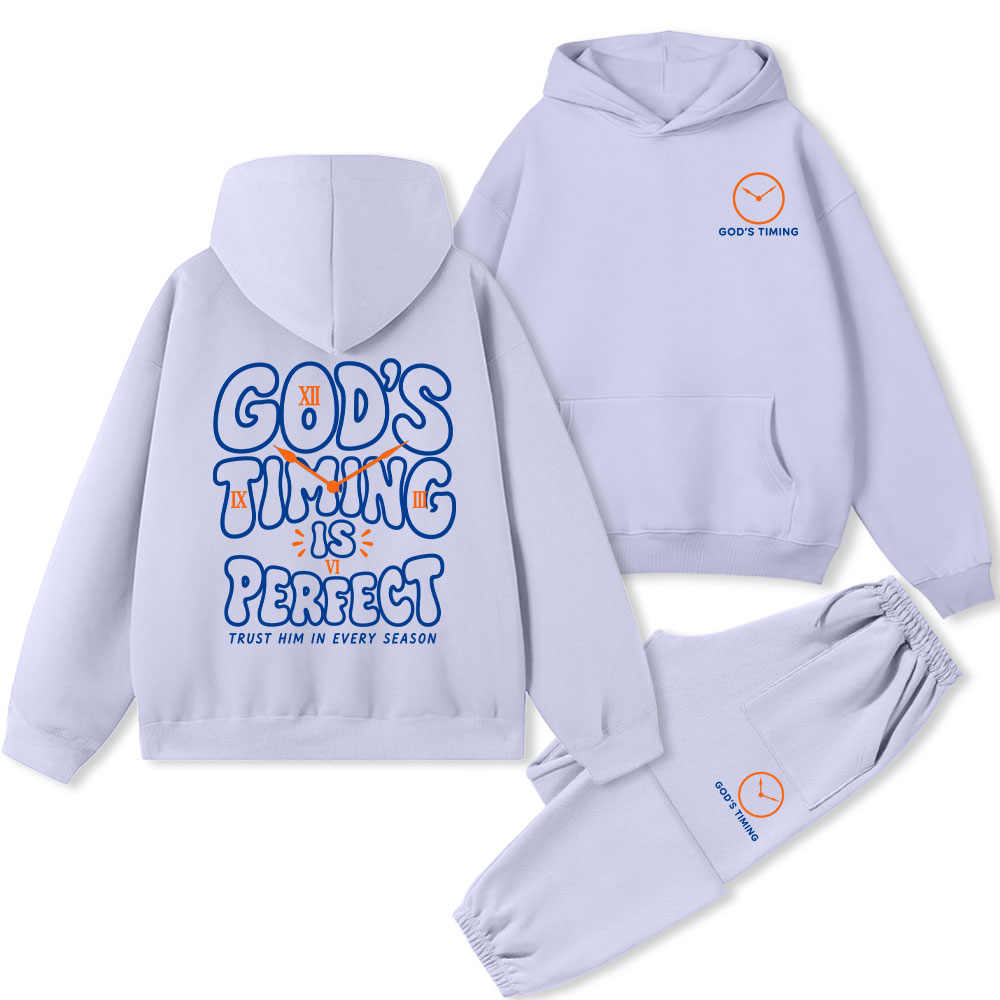 God’s Timing Is Perfect Premium Fleece Hoodie Set
