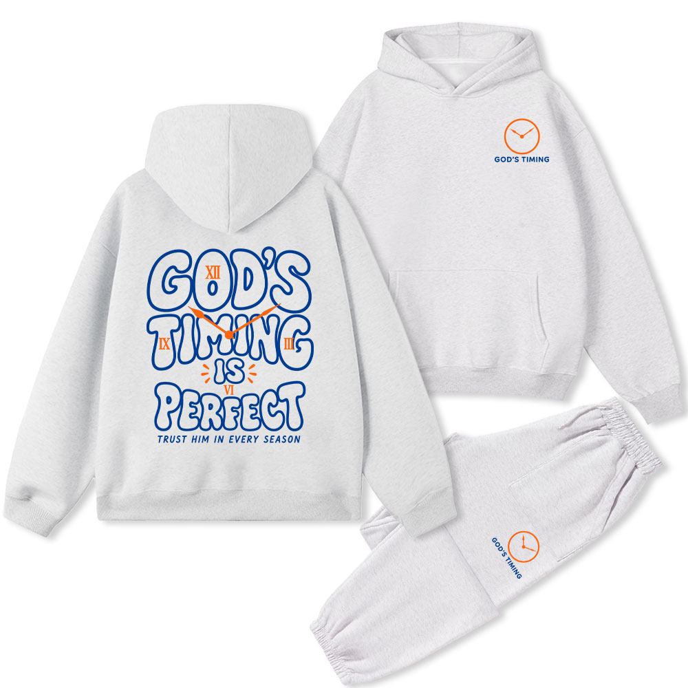 God’s Timing Is Perfect Premium Fleece Hoodie Set