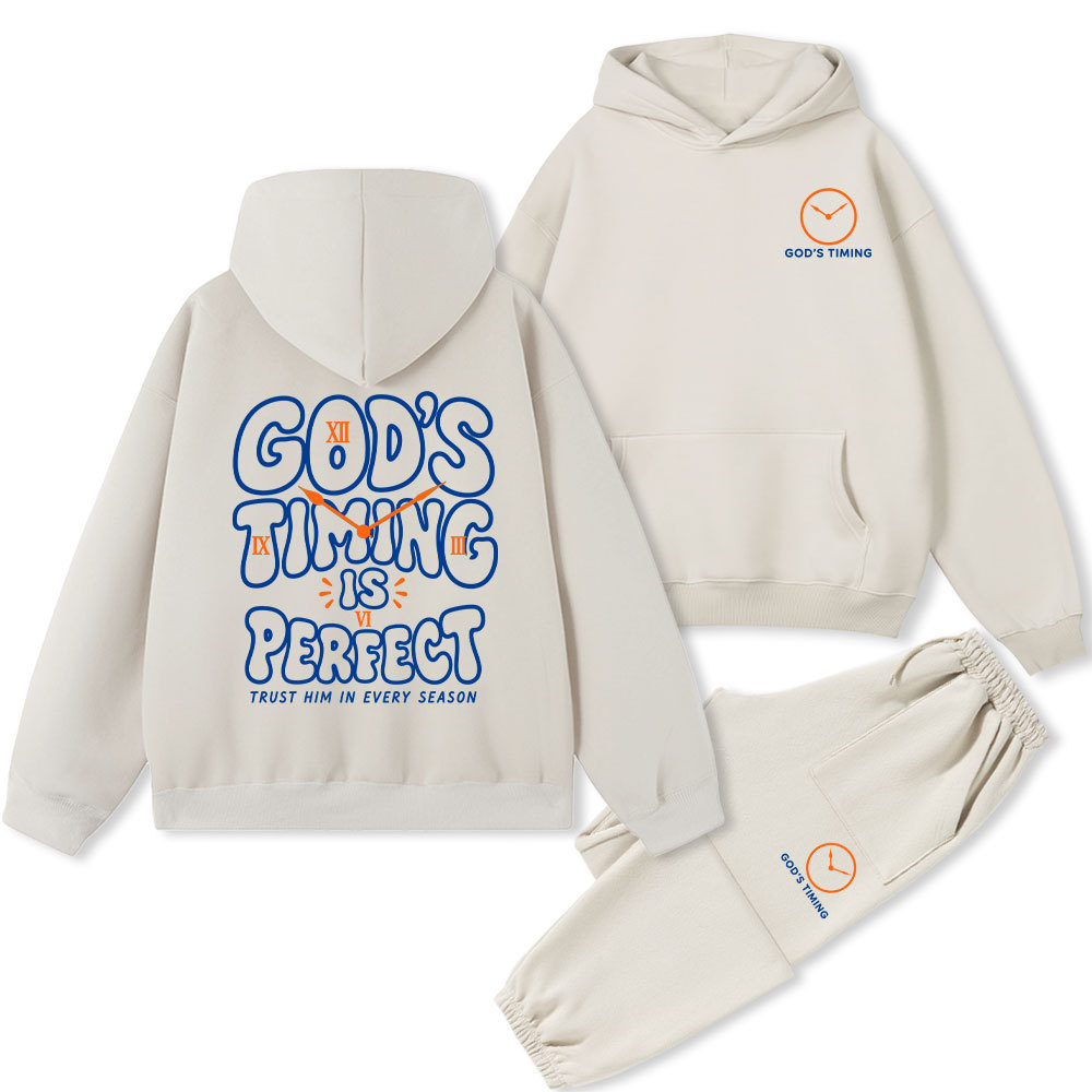 God’s Timing Is Perfect Premium Fleece Hoodie Set