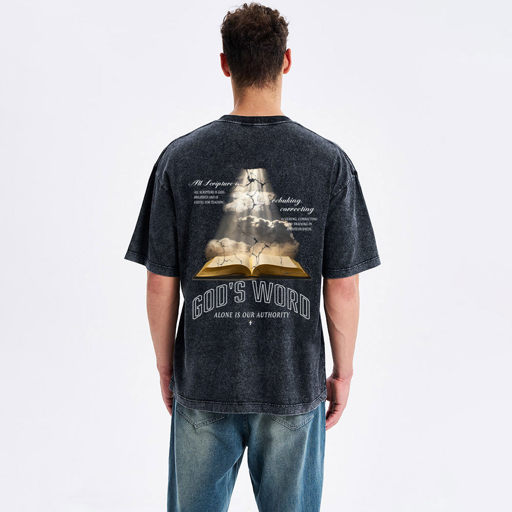 God's Word Alone Is Our Authority Christian Washed T-Shirt