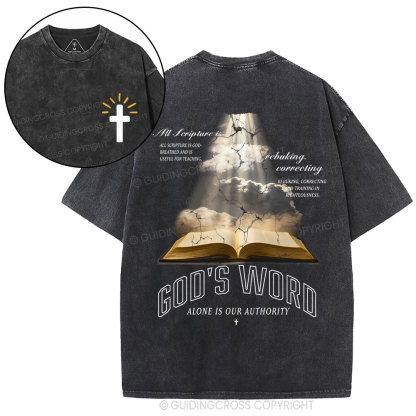 God's Word Alone Is Our Authority Christian Washed T-Shirt