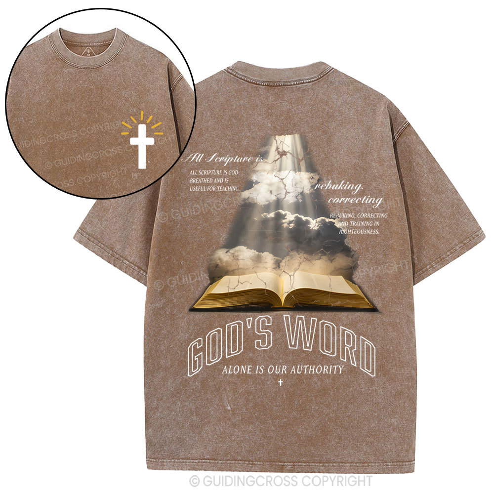 God's Word Alone Is Our Authority Christian Washed T-Shirt