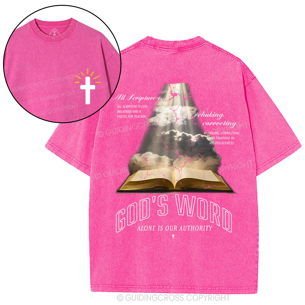 God's Word Alone Is Our Authority Christian Washed T-Shirt