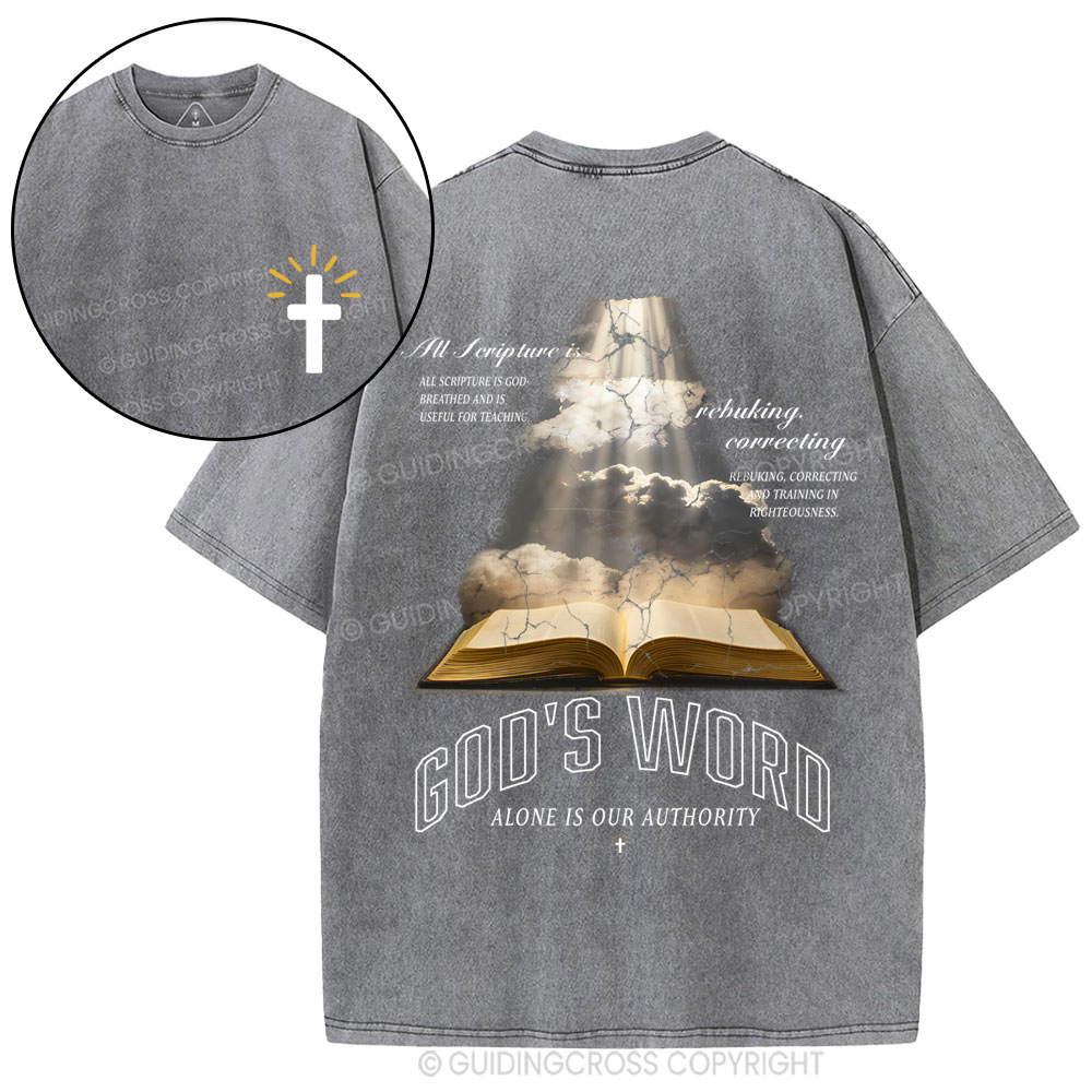 God's Word Alone Is Our Authority Christian Washed T-Shirt