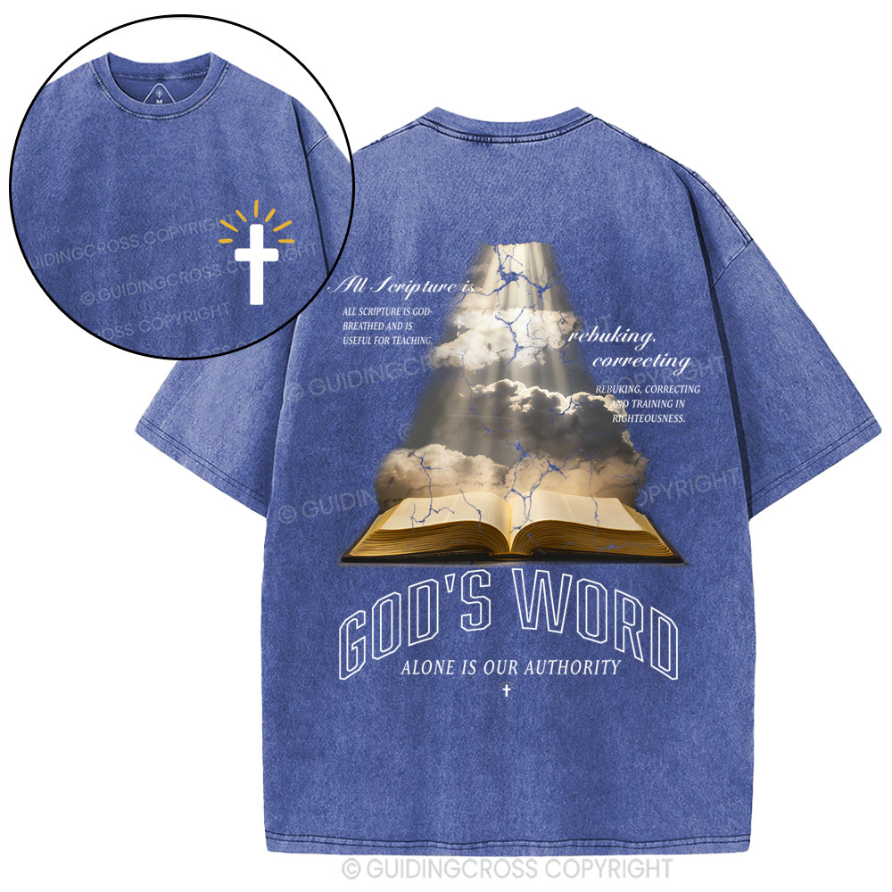 God's Word Alone Is Our Authority Christian Washed T-Shirt