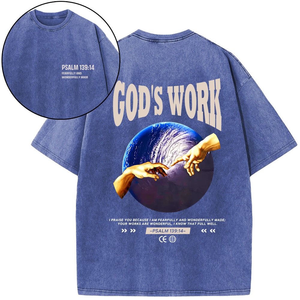 God's Work Christian Washed T-Shirt Sale - GuidingCross