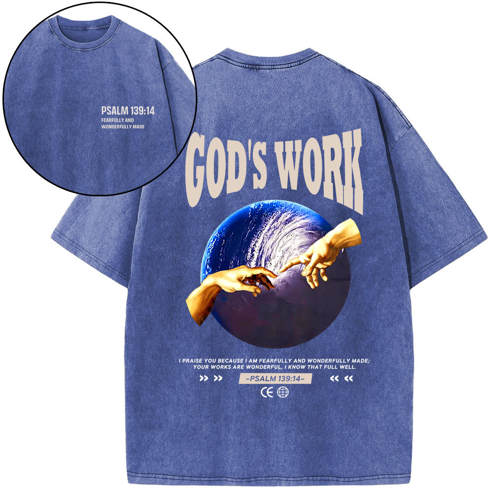 God's Work Christian Washed T-Shirt Sale - GuidingCross