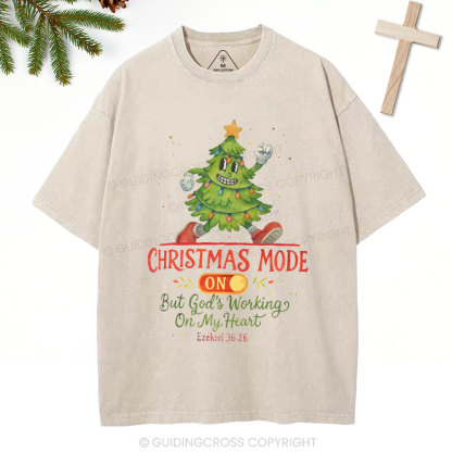God's Working On My Heart Christian Christmas Washed T-Shirt