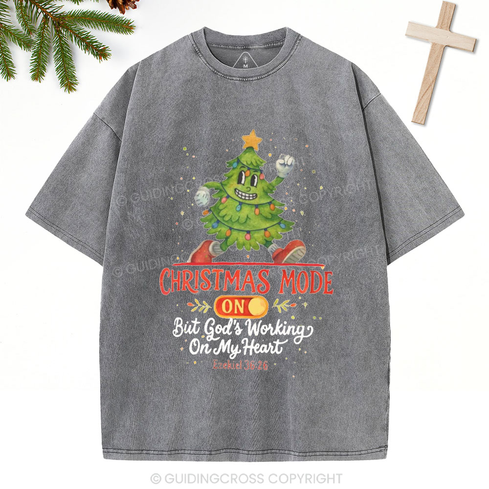 God's Working On My Heart Christian Christmas Washed T-Shirt
