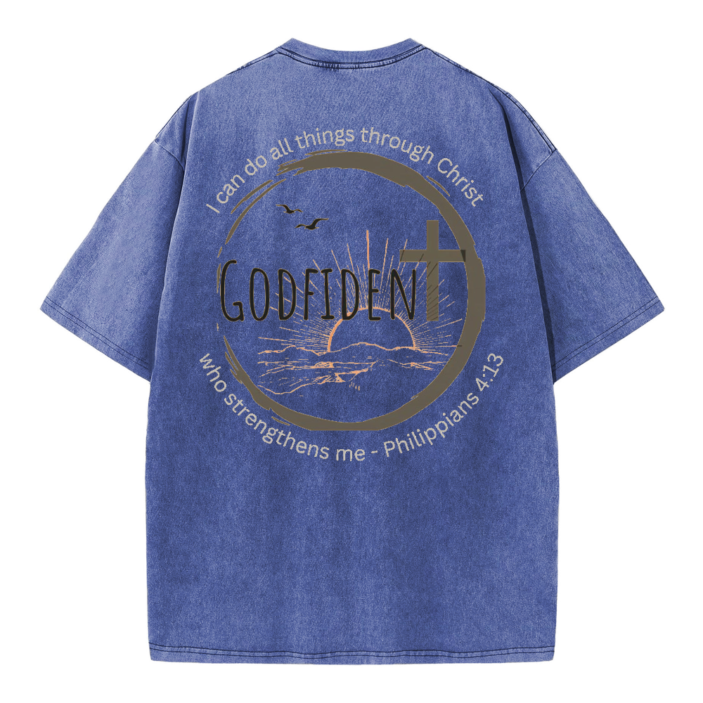 GodFident Christian Washed T-Shirt