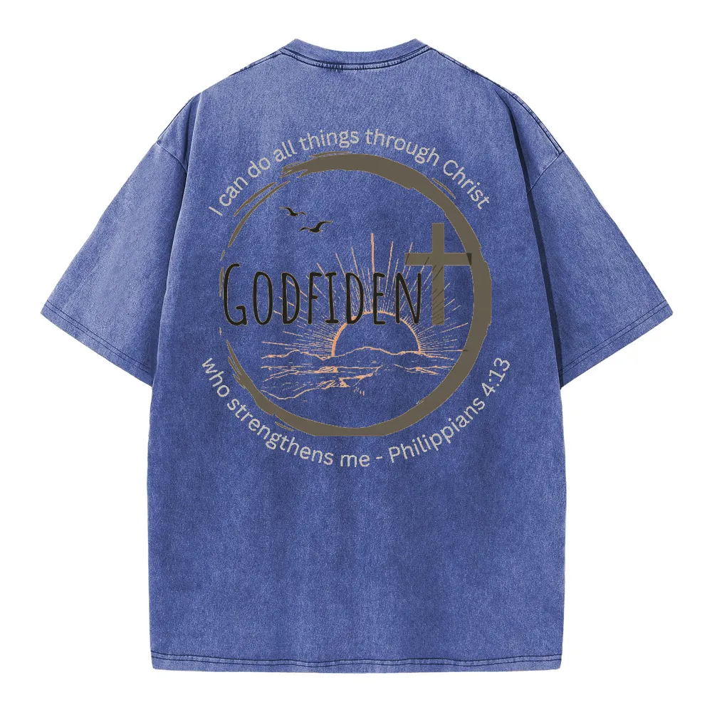 GodFident Christian Washed T-Shirt