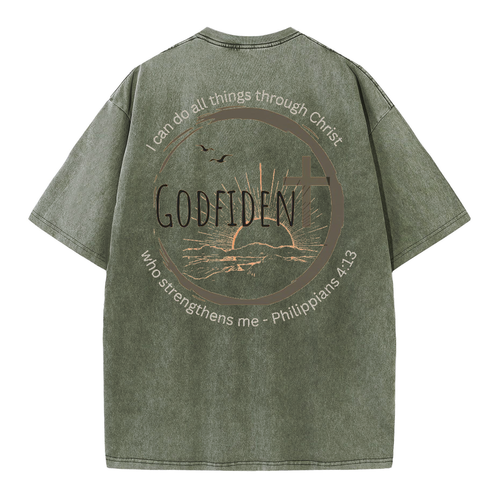 GodFident Christian Washed T-Shirt