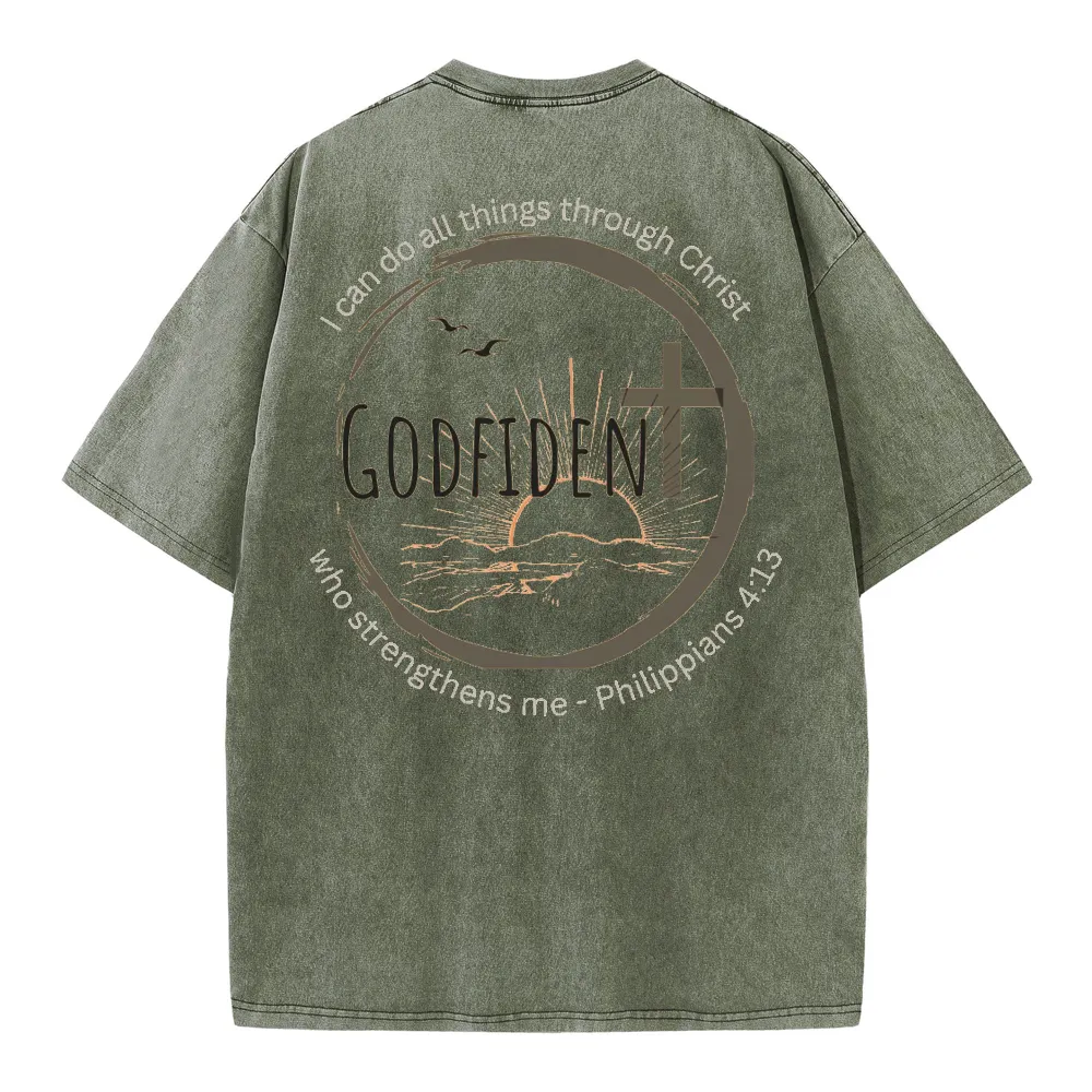 GodFident Christian Washed T-Shirt