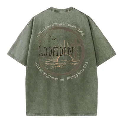 GodFident Christian Washed T-Shirt