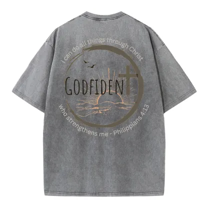 GodFident Christian Washed T-Shirt