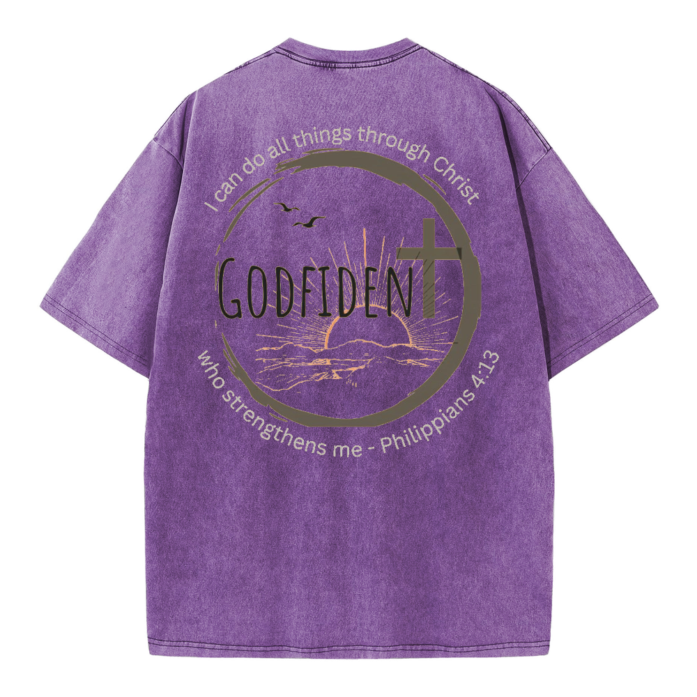 GodFident Christian Washed T-Shirt