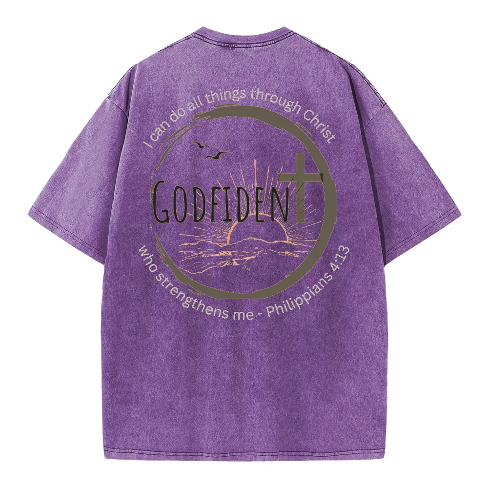 GodFident Christian Washed T-Shirt