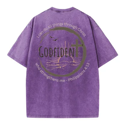 GodFident Christian Washed T-Shirt