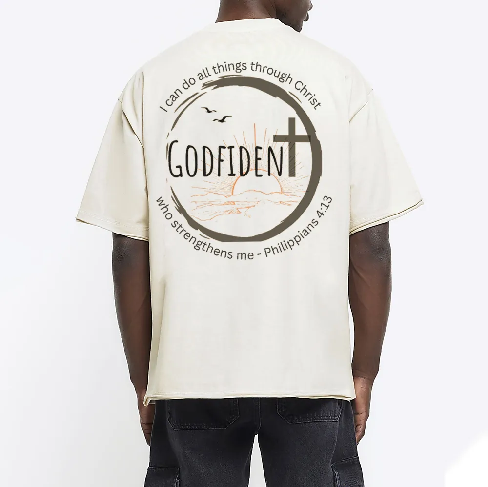 GodFident Christian Washed T-Shirt